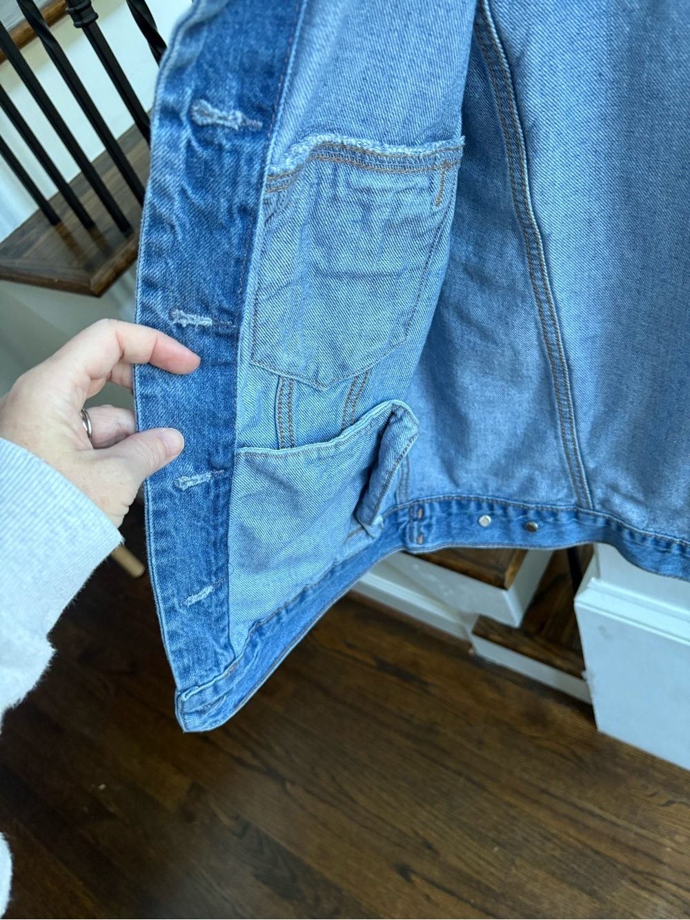 GAP Teen Kids Medium Blue Denim Jacket - Picture 3 of 6